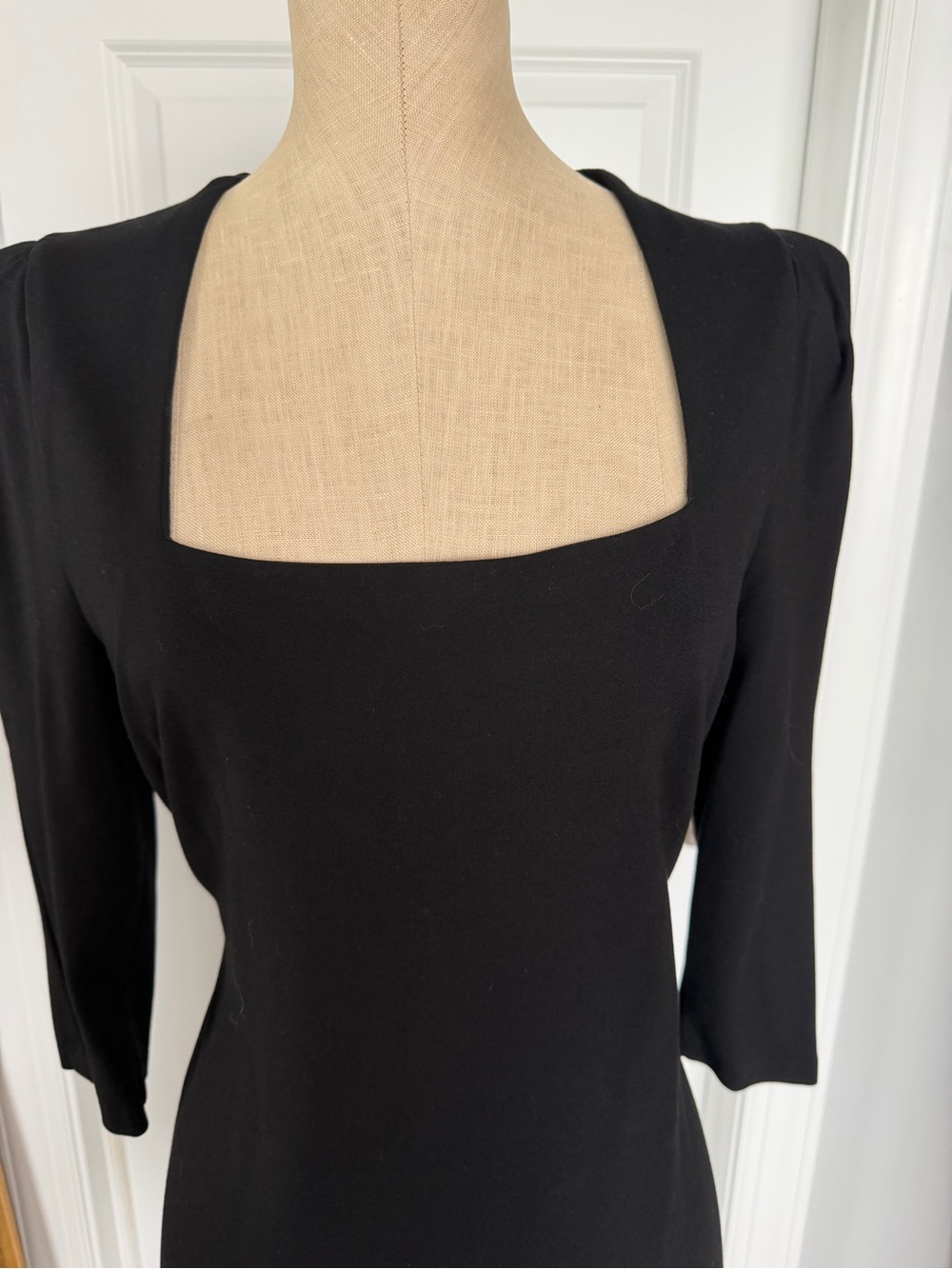 Boston Proper Black Square-Neck Long Sleeve Sheath Dress - Picture 2 of 4